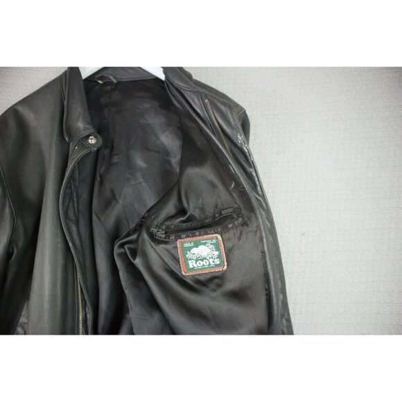 Roots Black Leather Jacket - Picture 6 of 8